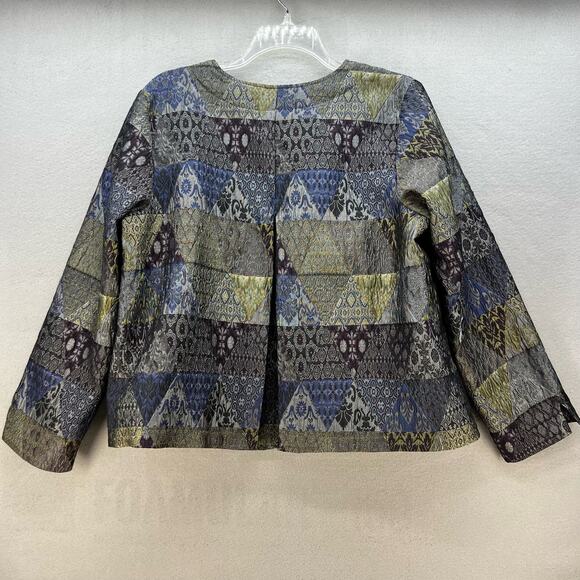 VTG Norton McNaughton Jacket Women's 1X Metallic Purple Gold Pockets Grandma - Picture 2 of 11